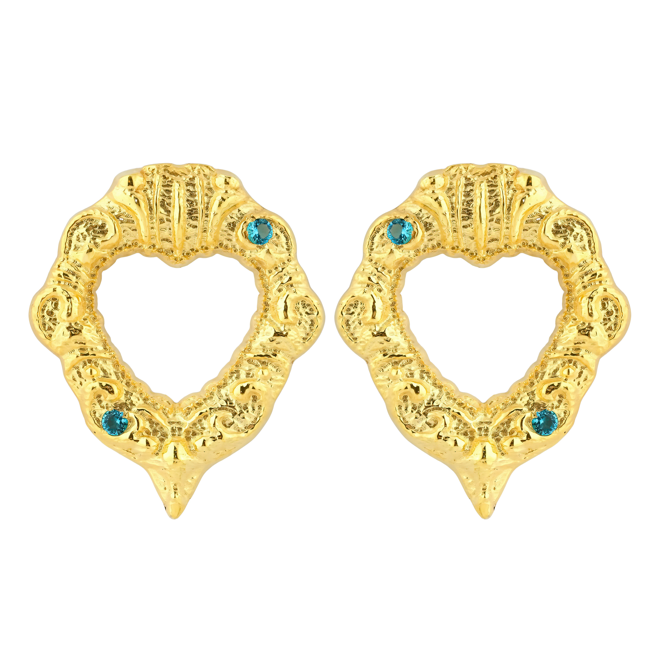 Yellow gold hotsell heart earrings
