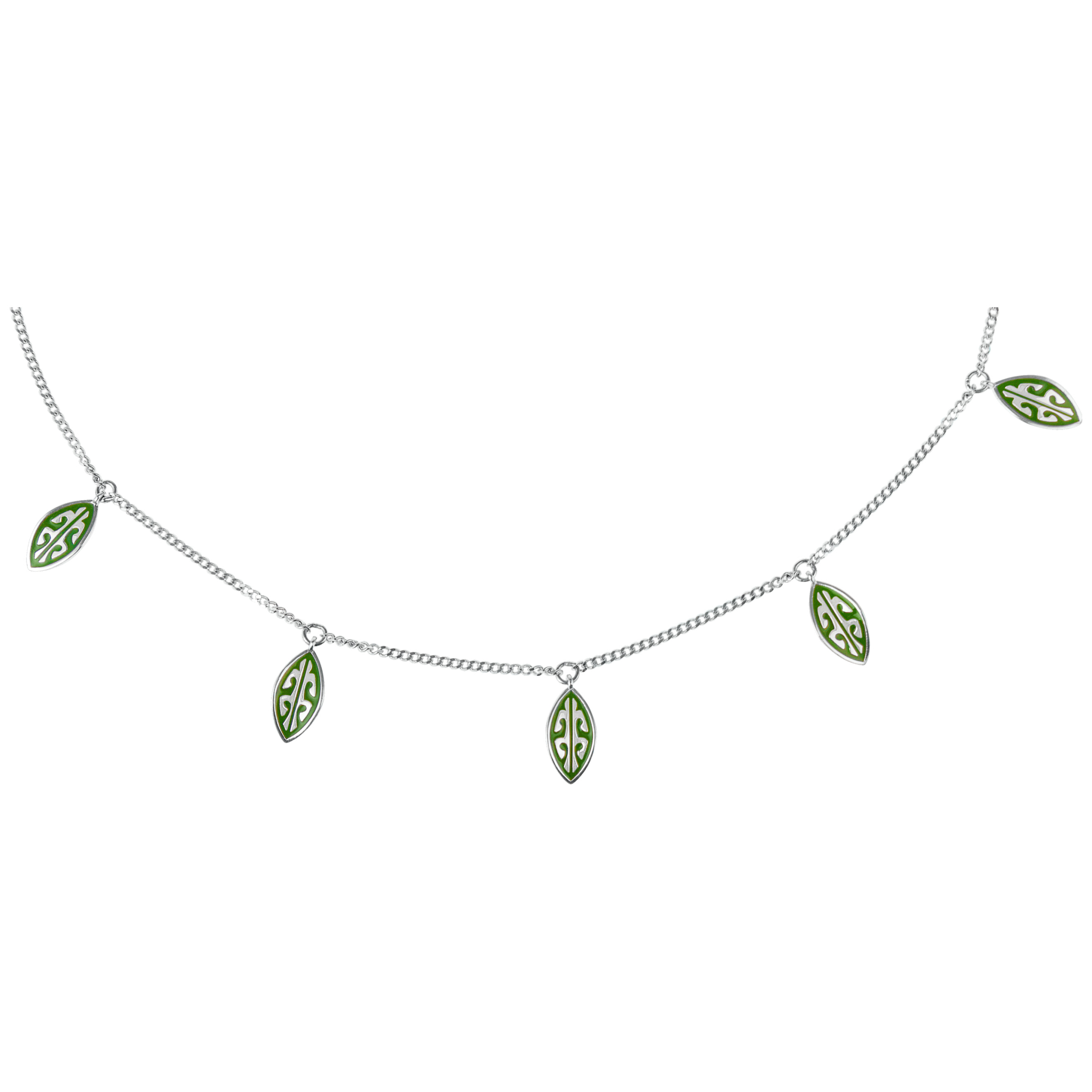 Frosted foliage cheap green necklace