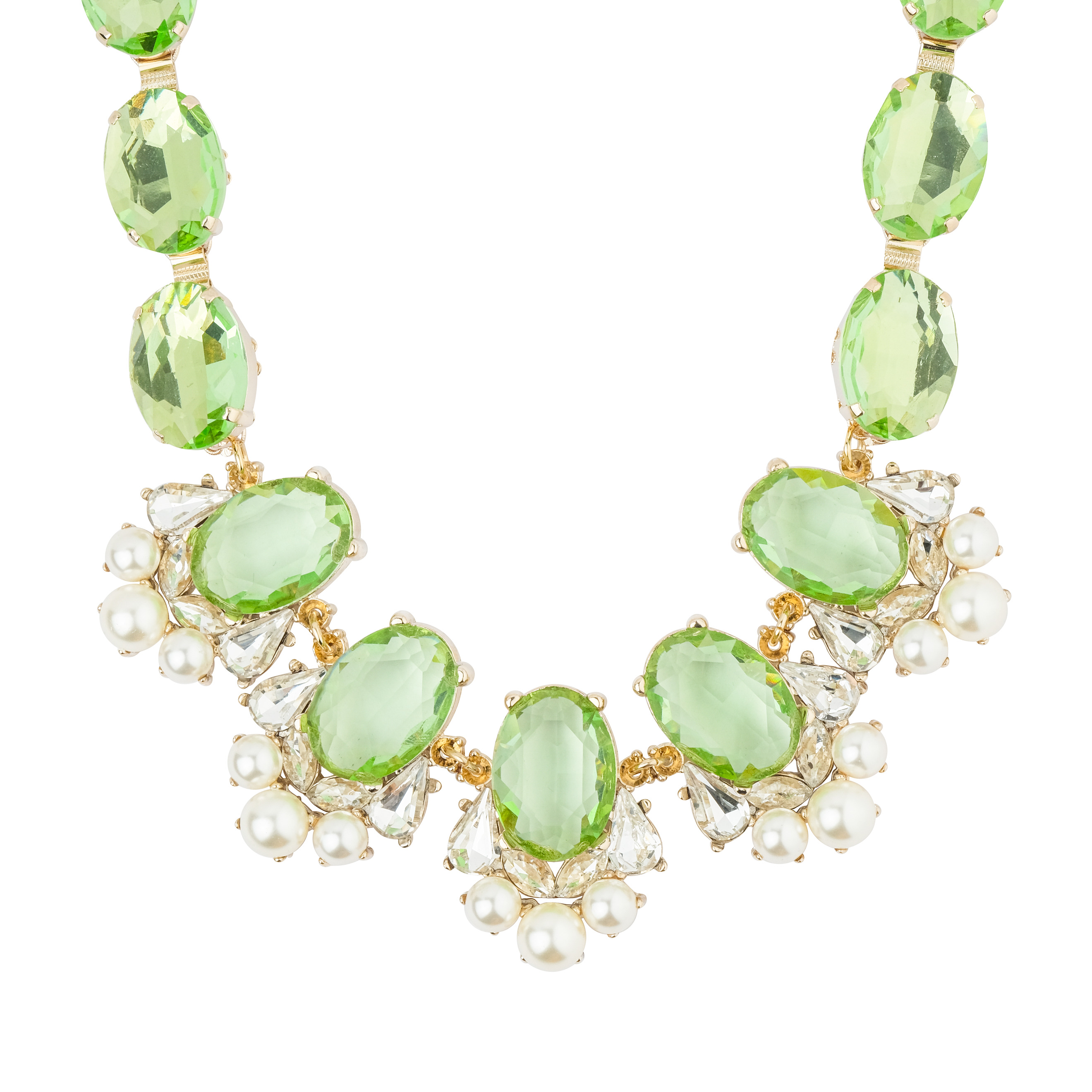 Large green clearance stone necklace