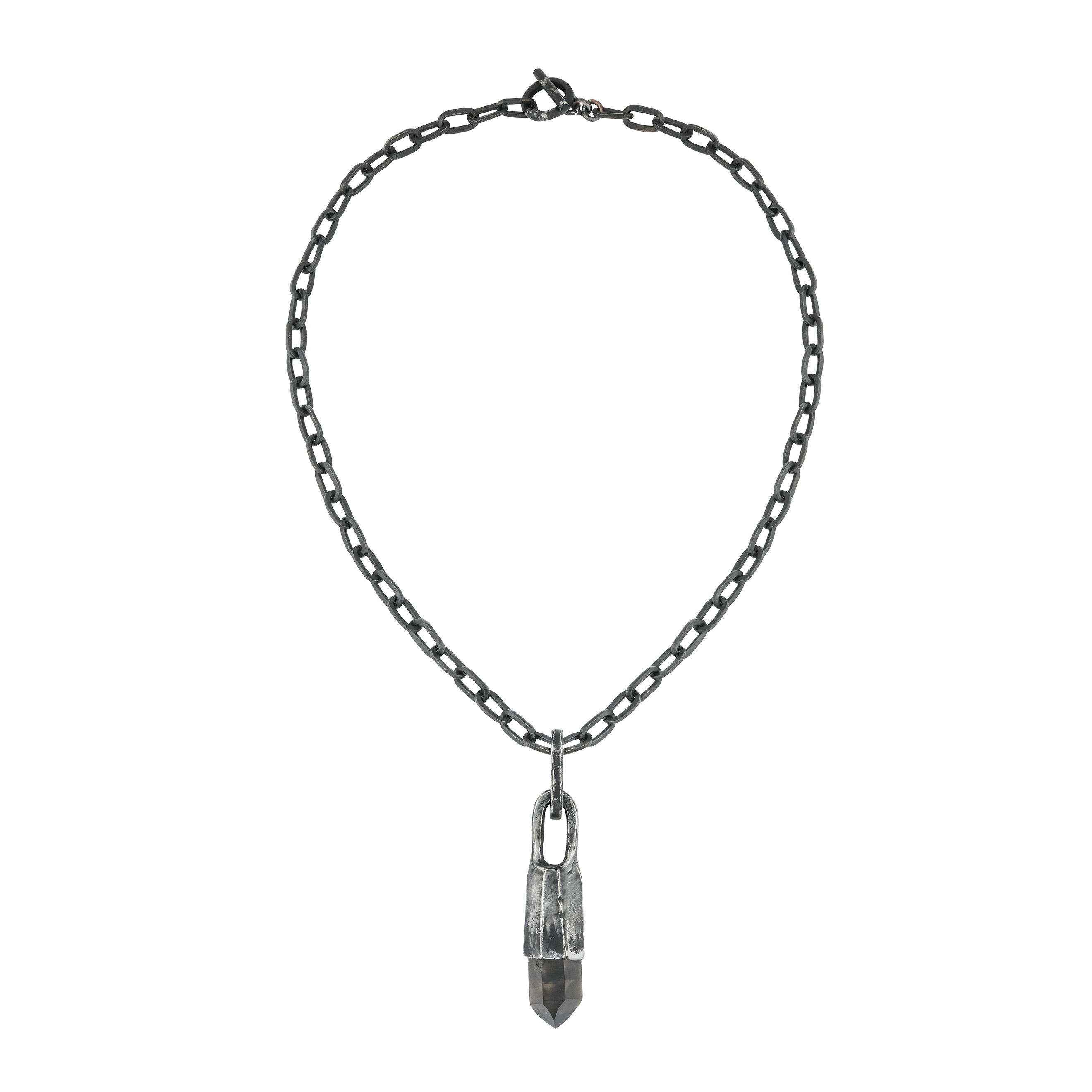 Large stainless steel pendant with untreated citrine crystal buy