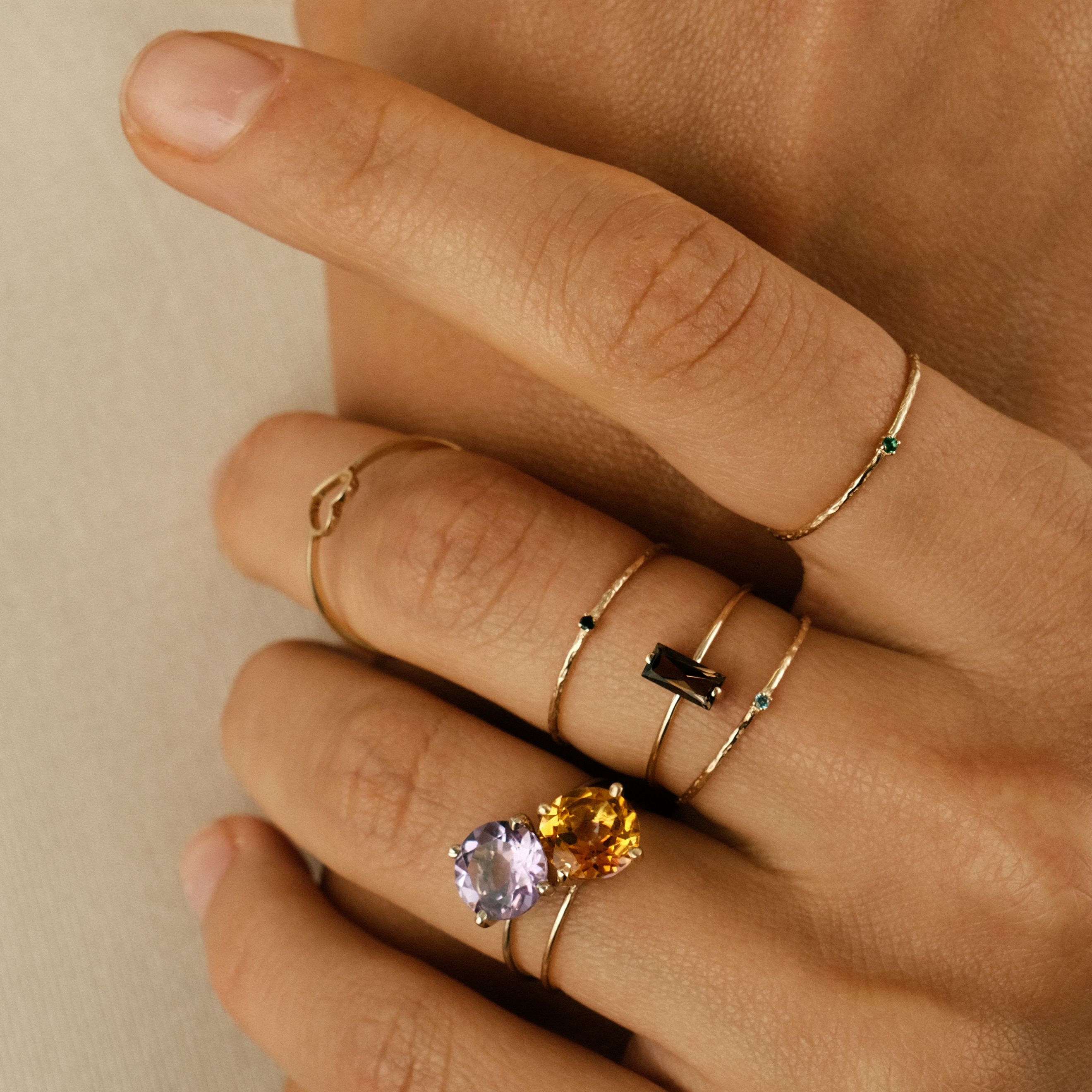 Rain gold ring with honey topaz buy at Poison Drop online store