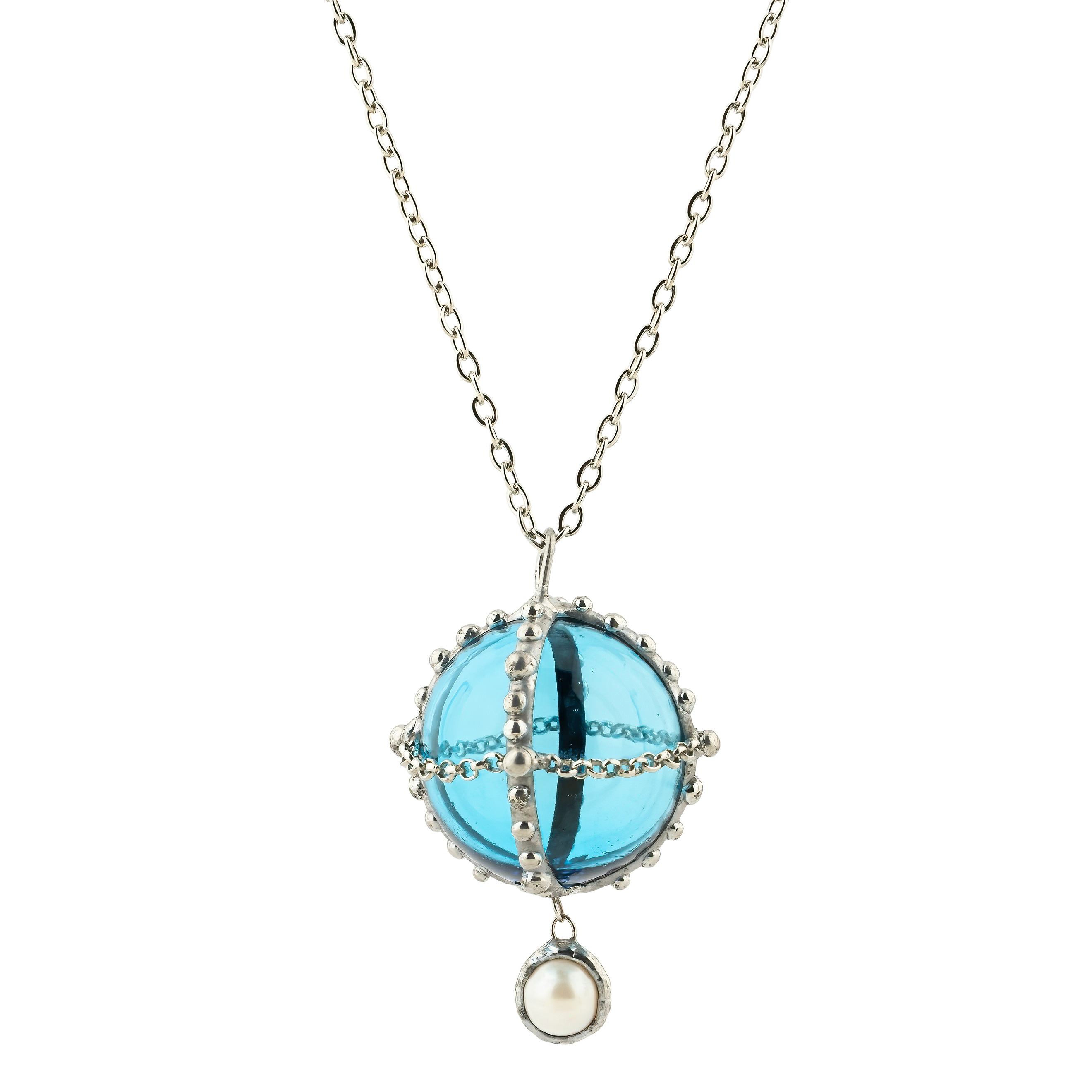 Long blue necklace shop