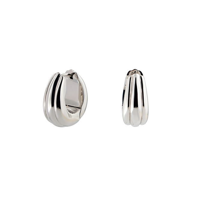 Silver Earrings Ice Hoop Medium Line – buy at Poison Drop online