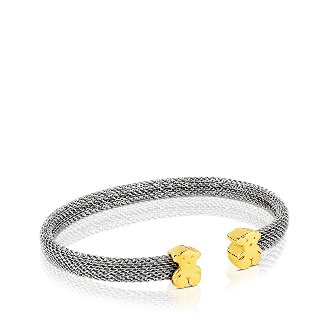 Mesh bracelet made of yellow gold and steel – buy at Poison Drop online  store, SKU