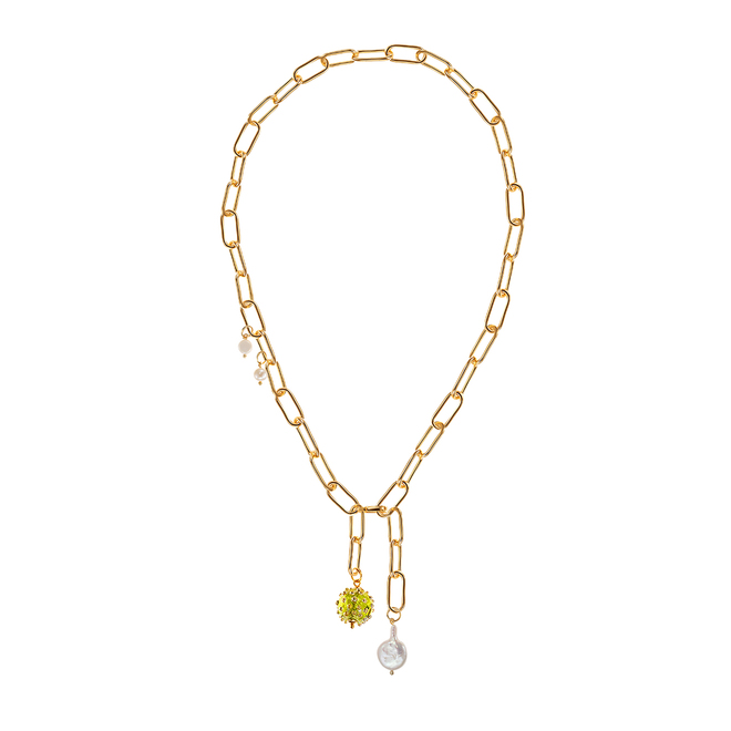 Transformer Chain with Green Murano Bead and Pearl – buy at Poison Drop ...